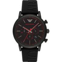 Emporio Armani Luigi Juodas Silikoninis/Guminis Vyriškas Kvarcinis Chronografas AR11024 juoda