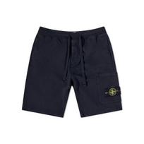 Stone Island 64651 Medvilnės Fleece Dažyti Šortai Tamsiai Mėlyni Vyriški Streetwear 761564651-V0020 S