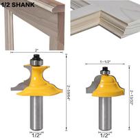 2 vnt Wainscoting Roman Ogee ir pjedestal frezavimo antgalis C3 karbido antgaliais medienos pjovimo įrankis 1/2 colio 12 mm koteliu medienos apdirbimo frezavimo antgaliai 1/2inch shank geltona