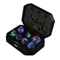 1 Set LED Light-up Dice USB Rechargeable RGB Glowing Multi-sides Dice D4 A