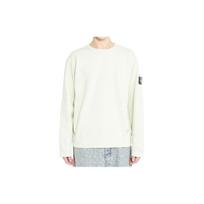 Stone Island SS24 Uždaro ciklo planas Retas baltas etiketės vienspalvis megztinis apvalia kaklo iškirpte ilgomis rankovėmis laisvalaikio bliuzonas vyriškas bliuzonas žalias 8015617T3-V0051 XXL