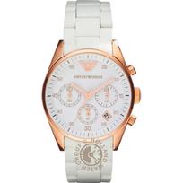 Emporio Armani Tazio Medium Baltas Metalas/Baltas Vyriškas Kvarcinis Chronografas AR5920 balta