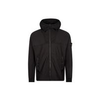 Stone Island Vienos spalvos su gobtuvu Prigludęs ilgomis rankovėmis Striukė Vyriškos striukės Juoda 801560354-V0029 XL