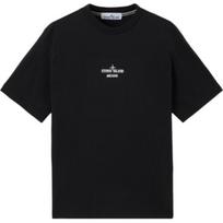 Stone Island Klasikiniai apvalios apykaklės trumpomis rankovėmis marškinėliai vyrams Viršutiniai drabužiai Juodi K1S1521000-37S0091-V0029 L black
