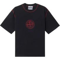 Stone Island SS25 Gyvatės Metų Riboto Leidimo Atsitiktiniai Marškinėliai Trumpomis Rankovėmis Su Siuvinėtu Logotipu Unisex Marškinėliai K1S452100001S0115-V0029 M