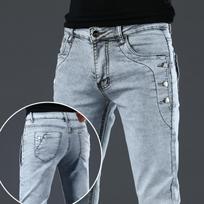 Vyriški Džinsai Kelnės Suvarstomos Džinsinės Kelnės Juodos Kelnės Skinny Slim Hip Hop Sportinė Apranga Elastinga Juosmuo Vyriškos Kelnės 31 gray