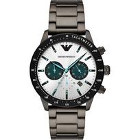 Emporio Armani Mario Sidabrinis Angracito Metalo Vyriškas Kvarcinis Chronografas AR11471 sidabras