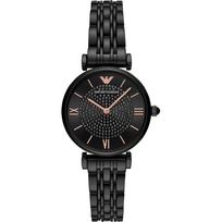 Emporio Armani Gianni T-Bar Juodo Nerūdijančio Plieno Moteriškas Kvarcinis Laikrodis AR11245 juoda