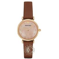 Emporio Armani Gianni T-Bar Motinos perlas Ruda oda Moteriškas kvarcinis laikrodis AR1960 perlamutro spalvos