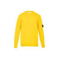 Stone Island Fw22 Vienspalvis Briaunotos Megztos Ilgomis Rankovėmis Vilnonis Megztinis Vyriškas megztinis Geltonas 7715508A3-V0030 XL