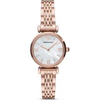 Emporio Armani Gianni T-Bar Motinos perlas Rožinis auksas Nerūdijantis plienas Moteriškas kvarcinis laikrodis AR11316 perlamutro spalvos