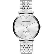 Emporio Armani Gianni vidutinio dydžio sidabrinės spalvos metalinis vyriškas kvarcinis analoginis laikrodis AR1819 sidabras