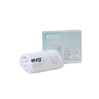 evo underwraps hydrate: the therapist šampūnas + kondicionierius + the great hydrator kaukė + plaukų rankšluostis