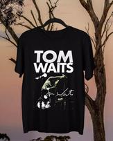 Tom Waits Signature trumpomis rankovėmis juodi vyriški marškinėliai S dydžio iki 234XL Unisex marškinėliai XXXL