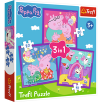 TREFL  PEPPA PIG 3 dėlionių rinkinys „Kiaulytė Pepa“