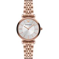 Emporio Armani Gianni T-Bar Sidabrinis Rožinio aukso Metalo Moteriškas Kvarcinis Laikrodis AR11446 sidabras