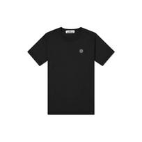 Stone Island marškinėliai su logotipu juodi unisex viršutiniai drabužiai 741524113-V0029 XS
