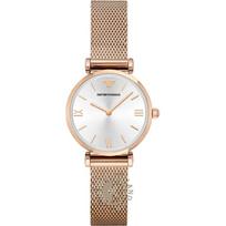 Emporio Armani Gianni T-Bar Sidabro Rožinio aukso metalinis Moteriškas Kvarcinis Laikrodis AR1956 sidabras