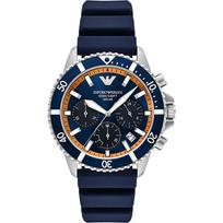 Emporio Armani World Explorer Tamsiai mėlynas Tamsiai mėlynas Silikoninis Vyriškas Saulės Energijos Kvarcinis Chronografas AR11696 tamsiai mėlyna spalva