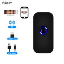 Aibecy delninis 3in1 brūkšninių kodų skaitytuvas 1D2DQR brūkšninio kodo skaitytuvo palaikymas BT ir 2.4G belaidis ryšys ir USB Support 1D Code juoda