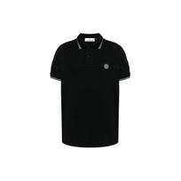 Stone Island kompaso dėmės logotipas Polo marškinėliai Juodi Vyriški Viršutiniai drabužiai 80152SC18-A0029 M
