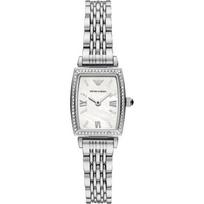 Emporio Armani Gianni T-Bar Baltas Dvispalvis Rožinio Metalinio Apyrankės Moteriškas Kvarcinis Laikrodis AR11405 balta