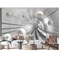 Moderni plėtros erdvė 3D sienų freskos kūrybingos baltų perlų geometrijos freskos miegamajam, svetainei, fono sienos tapetai 200 cm(W) x 140 cm(H)