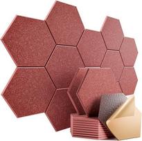 12PCS 30cm Hexagon Self Adhesive Wall Sticker Polyester Fiber Noise-proof Sound-absorbing Board for Living Room Home Decoration