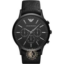 Emporio Armani Renato XLarge Juodo Odos Vyriškas Kvarcinis Chronografo Laikrodis AR2461 juoda