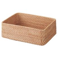 MUJI Stackable Rattan Rectangular Small 36cm W x 26cm D x 12cm H 47381290 Basket Basket, (V) Approx.