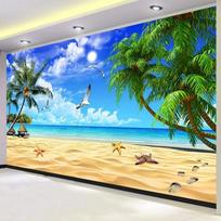 Modernūs 3D tapetai Paplūdimio jūros kranto kraštovaizdžio nuotraukos Sieniniai lipdukai Svetainės TV sofos fonas Sienos lipdukas Namų dekoras 200 cm(W) x 140 cm(H)