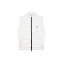 Stone Island SS24 Vienspalvis Dygsniuotas Užtraukiamas Berankovis Stovintis Apykaklė Pūkinė Striukė Unisex Striukė Balta 8015G0524-V0001 XL