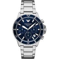 Emporio Armani World Explorer Mėlynas Nerūdijančio Plieno Sidabrinis Vyriškas Kvarcinis Chronografas AR11681 mėlyna