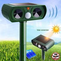 Ultragarsinis saulės energija maitinamas gyvūnų atbaidymo įrenginys su infraraudonųjų spindulių jutikliu ir mirksinčia šviesa 510 Ultrasonic Solar Repeller