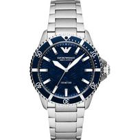 Emporio Armani Diver Mėlynas Sidabrinis Nerūdijančio Plieno Apyrankė Vyriškas Mechaninis Automatinis Laikrodis AR60059 mėlyna