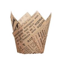 100Pcs Muffin Cup Stripe Tulip Shape Oil Proof Paper Decorating Wrap Cupcake Liner for Home 2