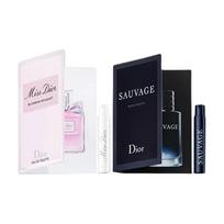 „Dior“ tualetinio vandens miniatiūrinis kvepalų rinkinys – „Miss Dior“ žydinti puokštė ir žalumynai 1ml+1ml