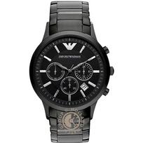 Emporio Armani Renato Juodo Metalo Vyriškas Kvarcinis Chronografas Žiūrėti AR2453 juoda
