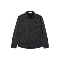 Stone Island Klasikinis Vienspalvis Polo Apykaklė Logotipas Užtrauktukas Ilgomis Rankovėmis Šoninė Kišenė Pavasarinė Rudeninė Striukė Vyriška Striukė Juoda 801510522-V0029 L