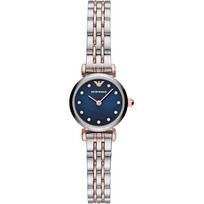 Emporio Armani Gianni T-Bar Mėlynas Metalinis Dvispalvis Rožinis Moteriškas Kvarcinis Laikrodis AR11222 mėlyna