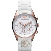 Emporio Armani Tazio Didelis Baltas Metalinis Vyriškas Chrono Kvarcinis Laikrodis AR5919 balta