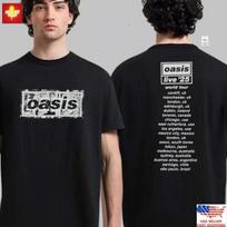 HOT Oasis Live 25 Tour T-Shirt Box Logo UK Design With Tour Dates 2025 Limited Unisex T-Shirt L