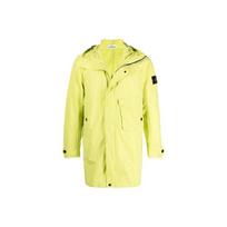 Stone Island FW21 Logotipo lopas Su gobtuvu Ilgomis rankovėmis Parka Vyriški viršutiniai drabužiai Geltonas 741570222-V0051 L
