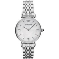 Emporio Armani Gianni T-Bar Motinos perlas Nerūdijantis plienas Sidabrinis Moteriškas kvarcinis laikrodis AR1682 perlamutro spalvos
