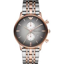Emporio Armani Gianni XLarge Grey Bicolor Rose Quartz Chronograph AR1721 pilka