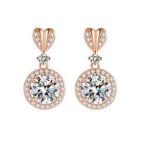 Real 14K Rose Gold Tone Jewelry Mystic White Topaz Earrings Voguish Fashionable Natural Diamond Orecchini 14 K Women Aros Mujer Oreja EarringTrendy