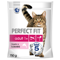 PERFECT FIT (Adult 1+) 750g Lašišos turtingas sausas ėdalas suaugusioms katėms