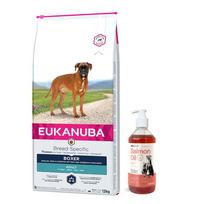 EUKANUBA Adult Boxer 12kg + LAB V Lašišų aliejus šunims ir katėms 500ml