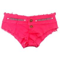 Seksualūs Moteriški Vasariniai Saldainių Spalvos Žemo Liemens Džinsiniai Šortai Su Kutais Denim Karšti Šortai M rožinė raudona spalva