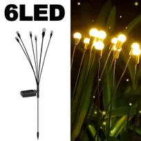 Atnaujinti 1/2/4 vnt. Saulės šviesos „Firefly“ lauko vandeniui atsparūs LED sodo žibintai Saulės energija varomi besisupantys saulės šviesoje Kraštovaizdžio kiemo terasos dekoracija 1PC